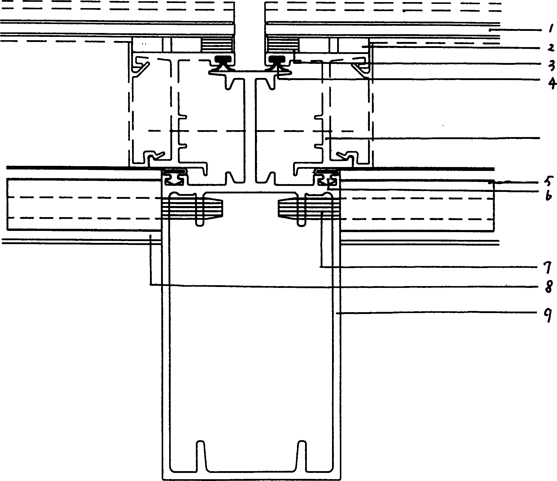 Hook-hanging technique of unit plate piece of curtain wall enclosed with metal outside building over system main body structure