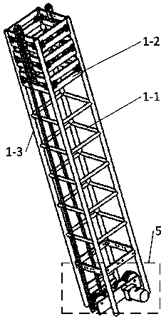Aerial work conveying scaling ladder device