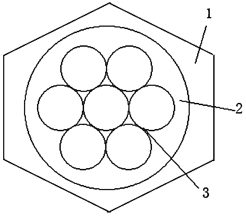 Butt-joint aluminum-embedded crimping structure and method for overhead conductor seven-stranded steel wire