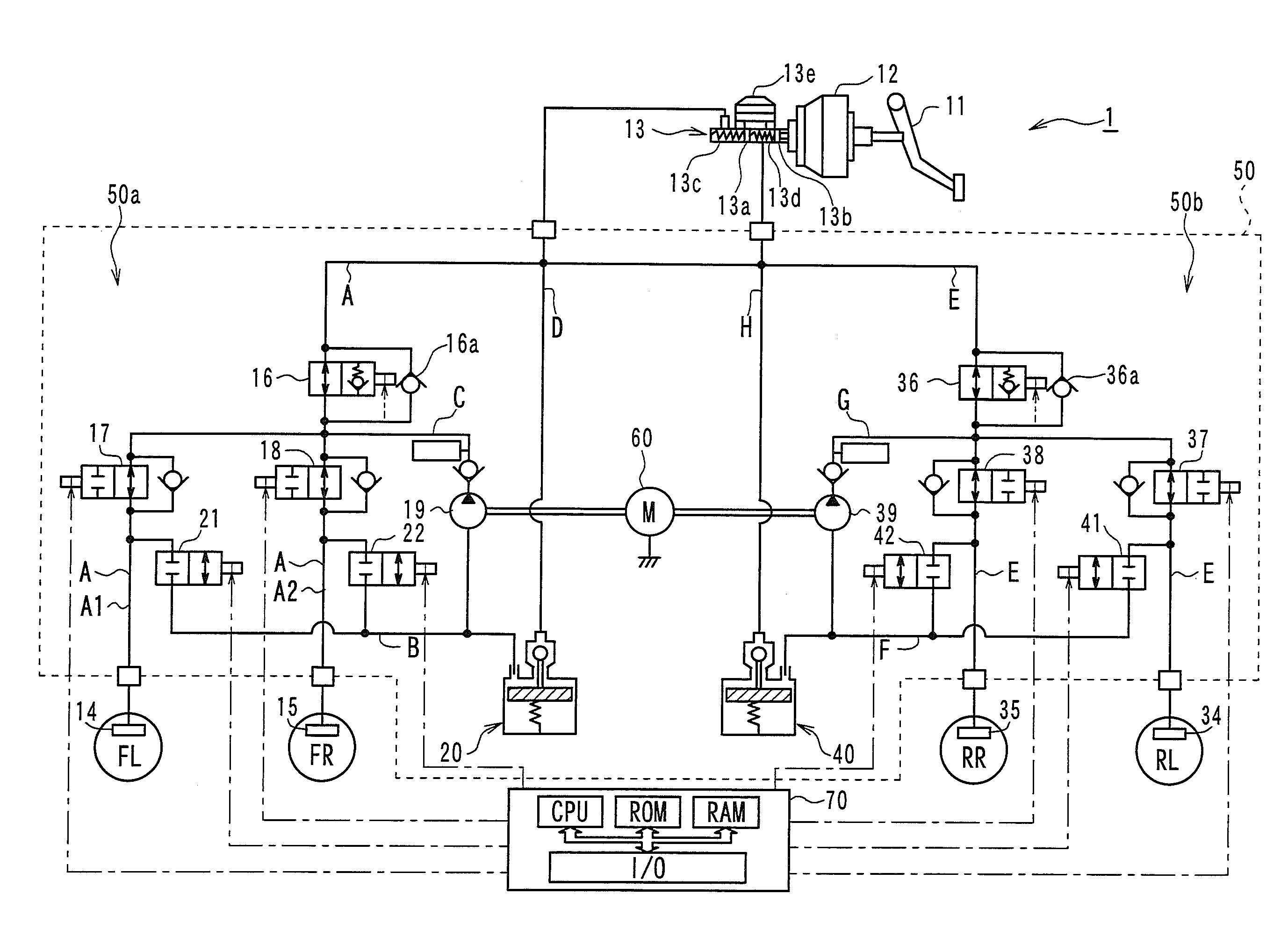 Rotary pump device and vehicle brake control system
