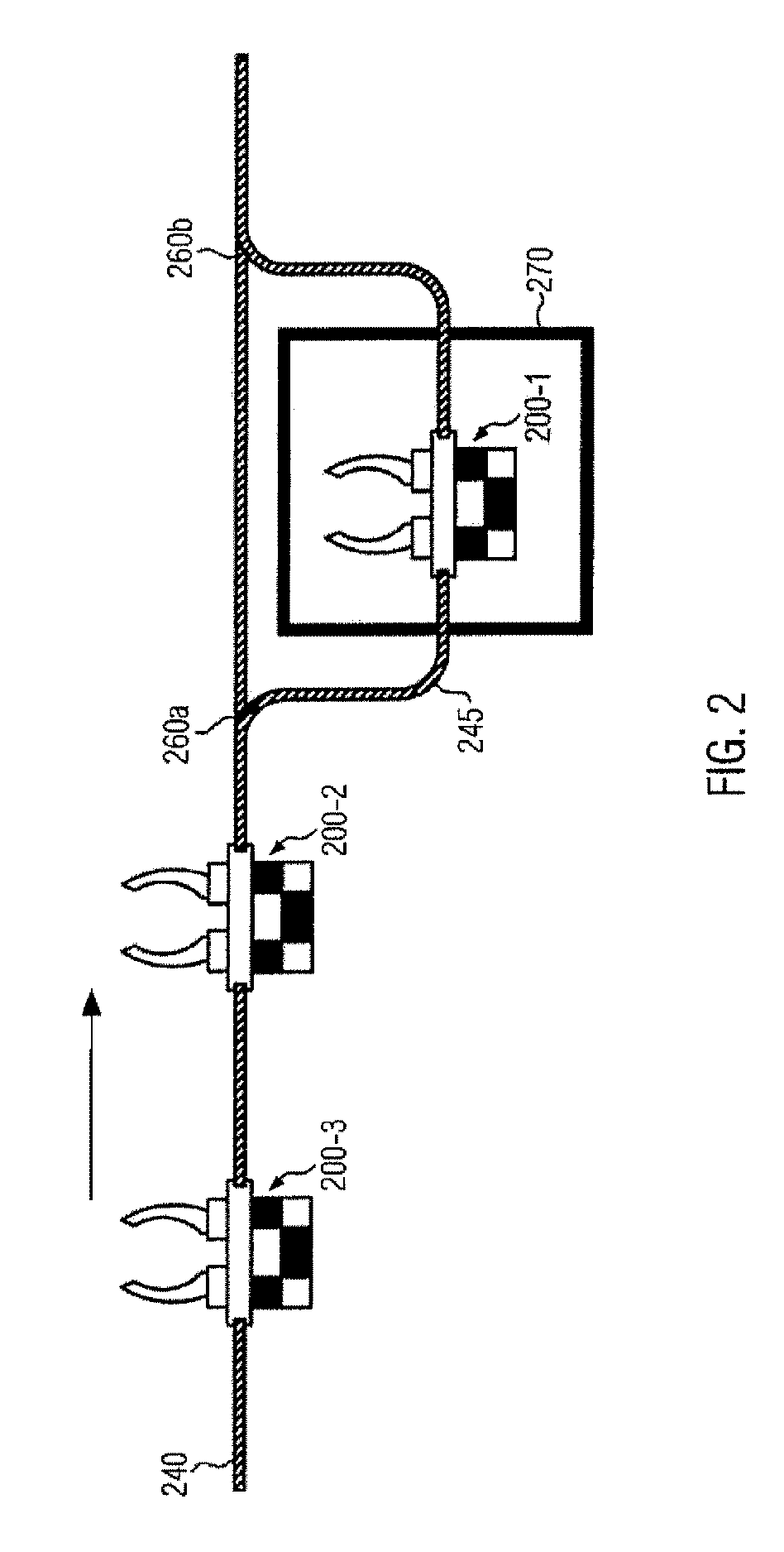 Apparatus and method for servicing conveyor elements in a container treatment system