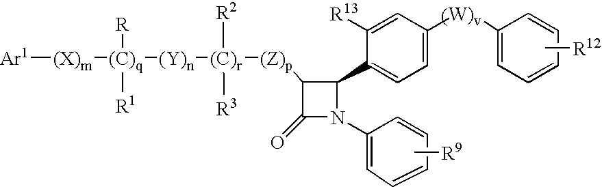 Anti-hypercholesterolemic biaryl azetidinone compounds
