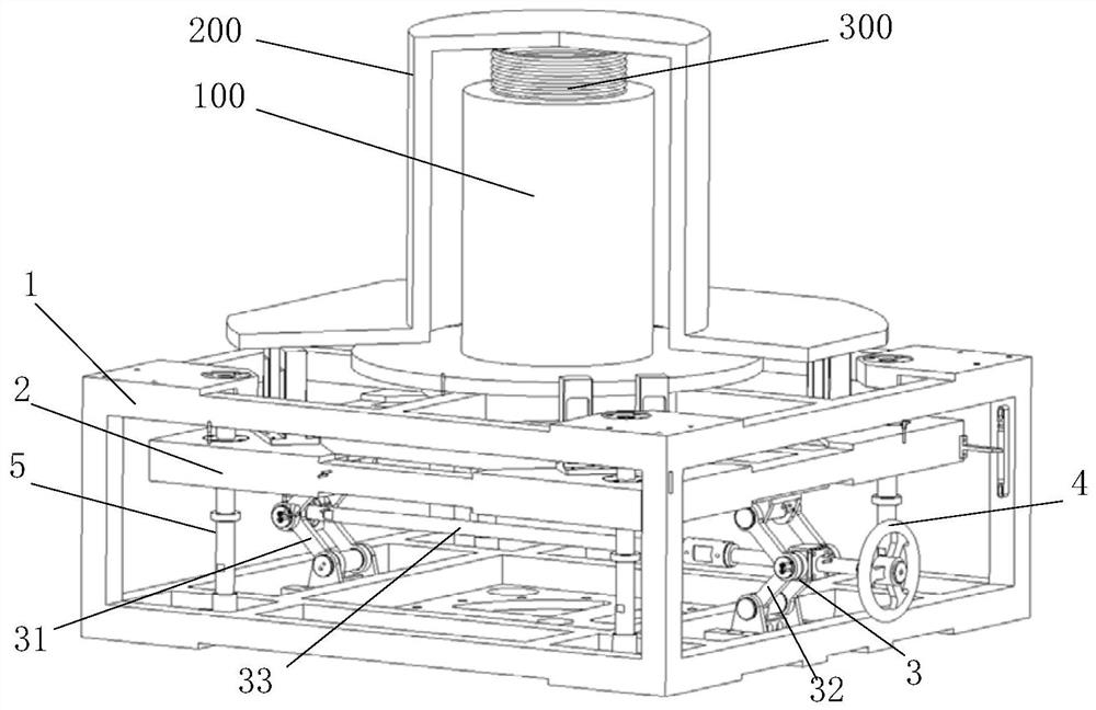 Synchronous lifting device of corrugated pipe connector and load driving device