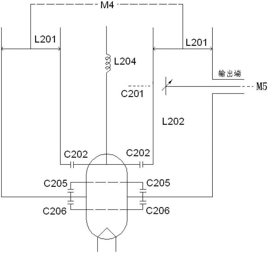3/4 lambda wavelength output resonant cavity of radio-frequency broadband high-power valve amplifier