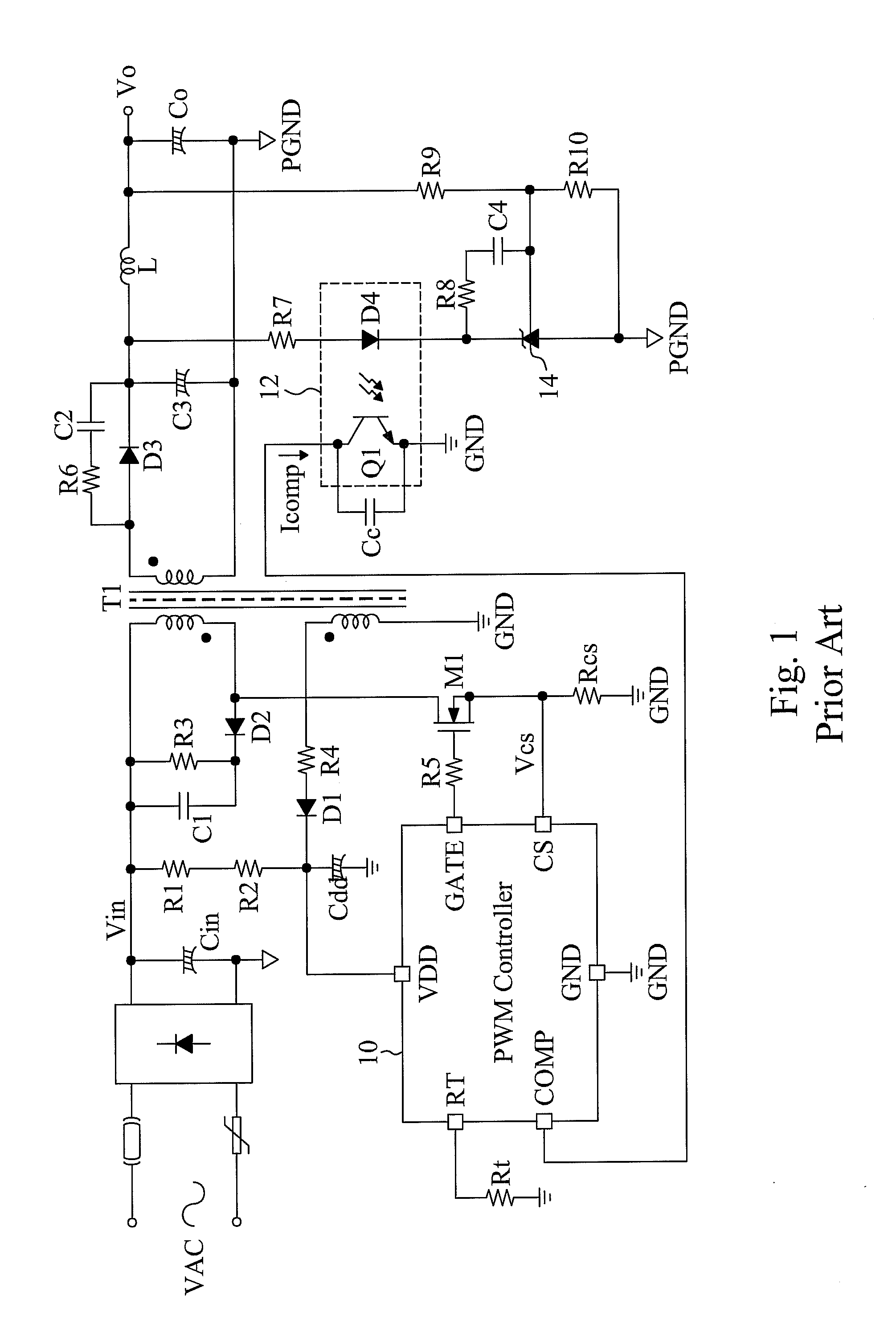 Jittering frequency control circuit and method for a switching mode power supply