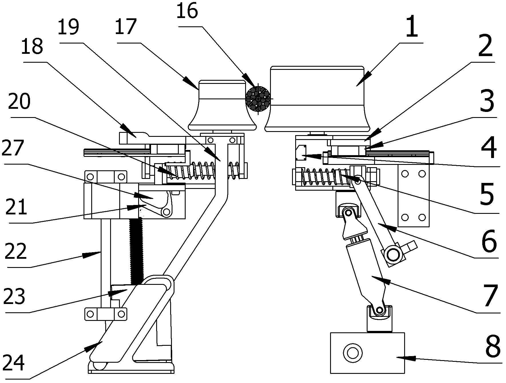 Obstacle-crossing travelling mechanism for inspection robot and inspection robot device