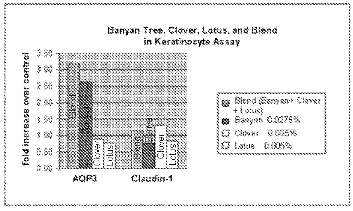 Composition comprising banyan tree, lotus, and clover serum fractions (aging)