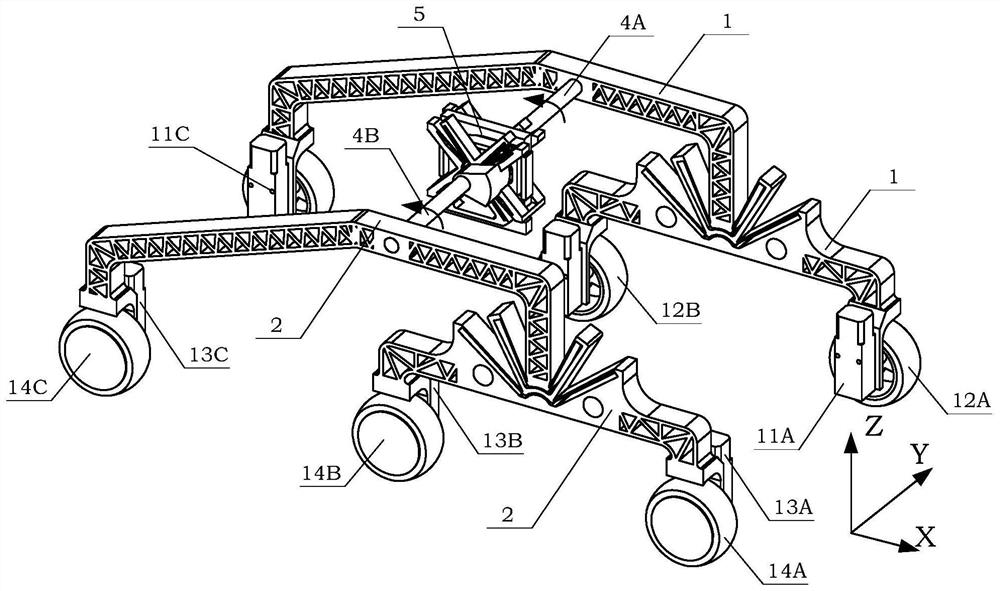 Passive planet obstacle crossing vehicle based on flexible mechanism