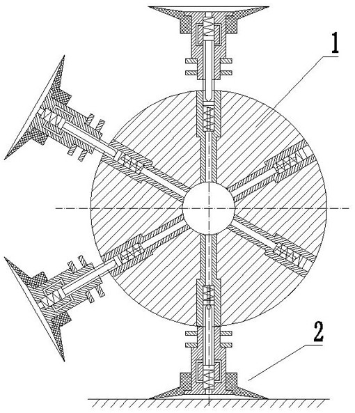 An adsorption system for a suction cup crawler wall-climbing robot