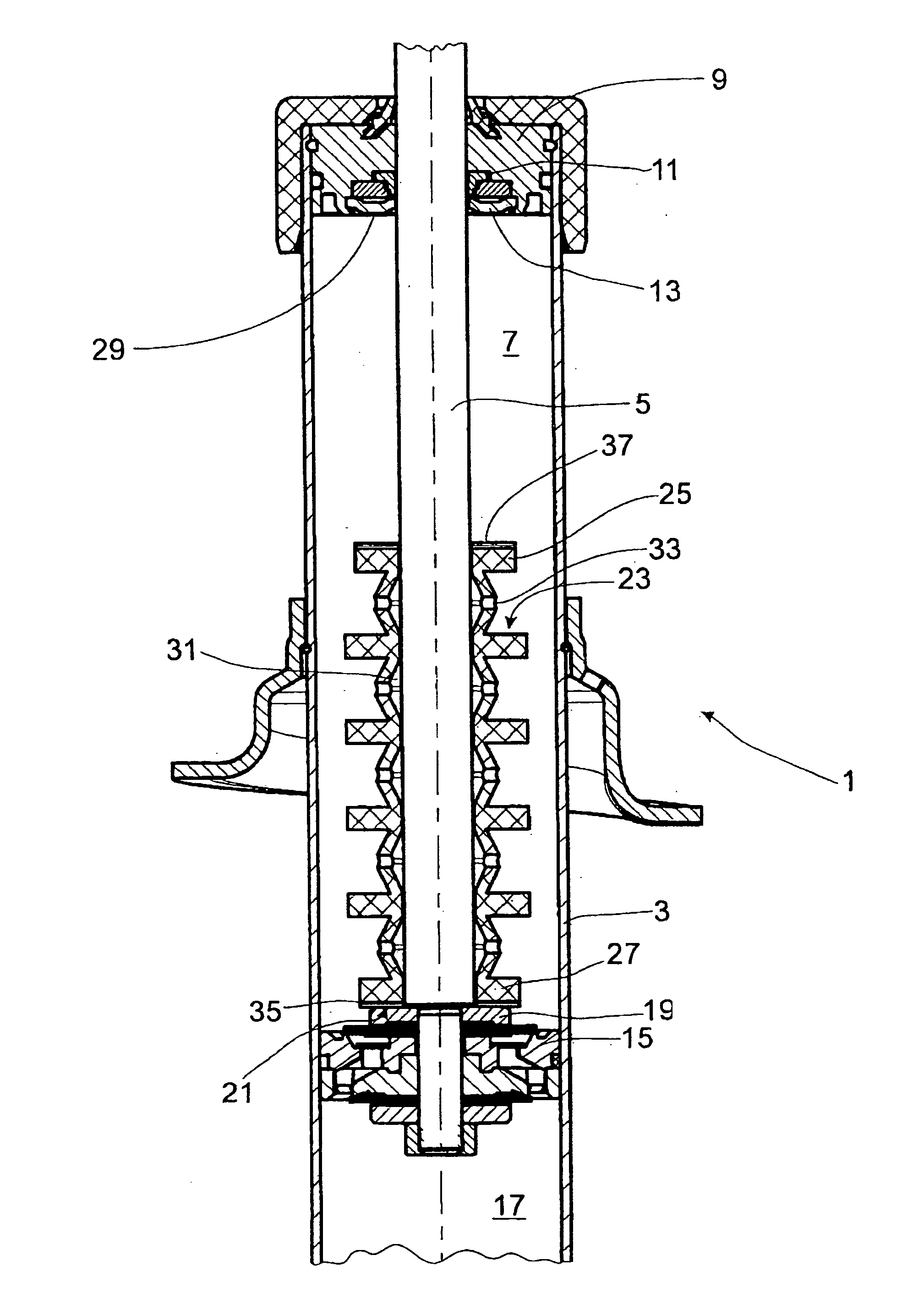 Vibration damper with a stop spring