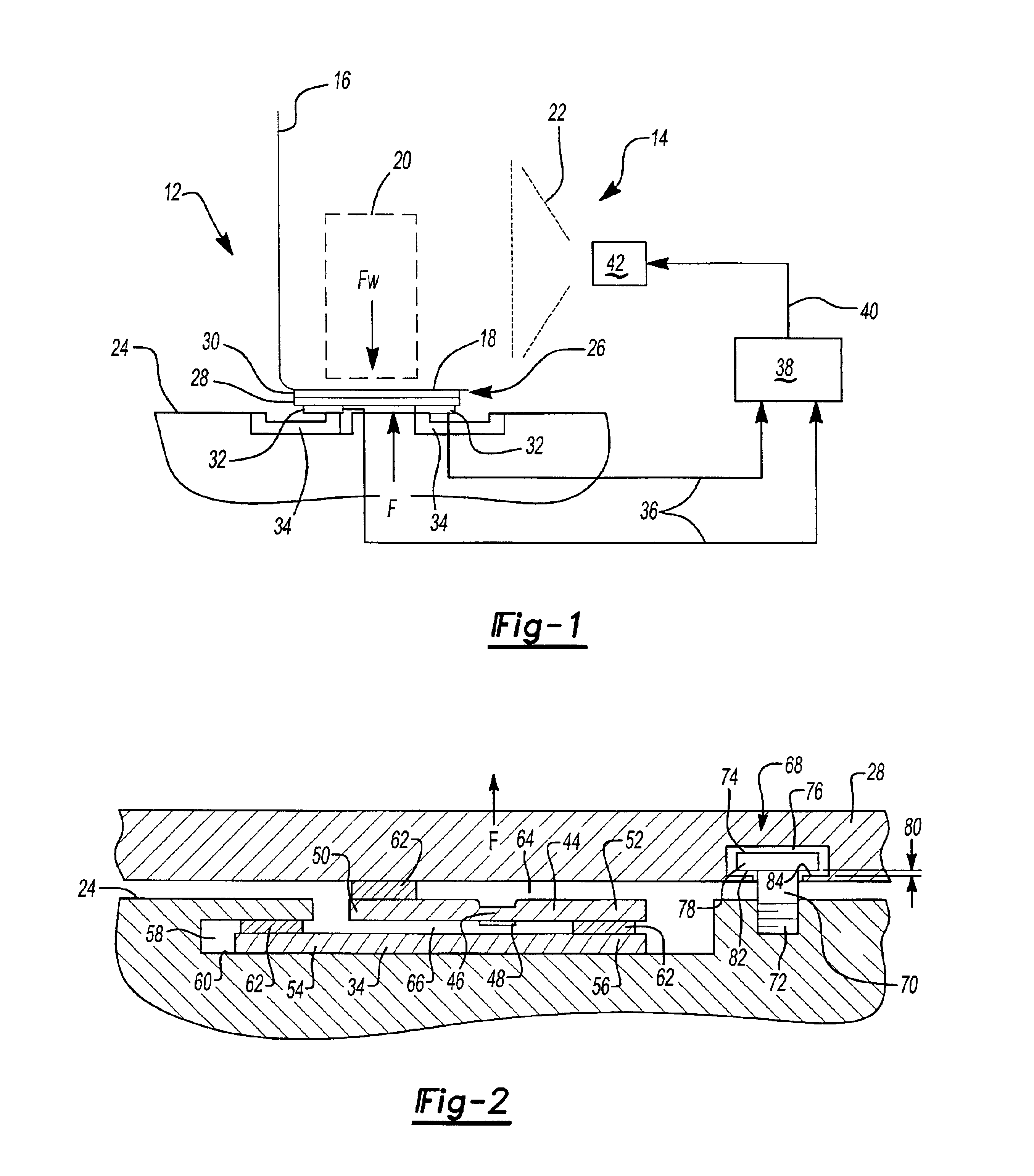 Weight sensor assembly with overload spring