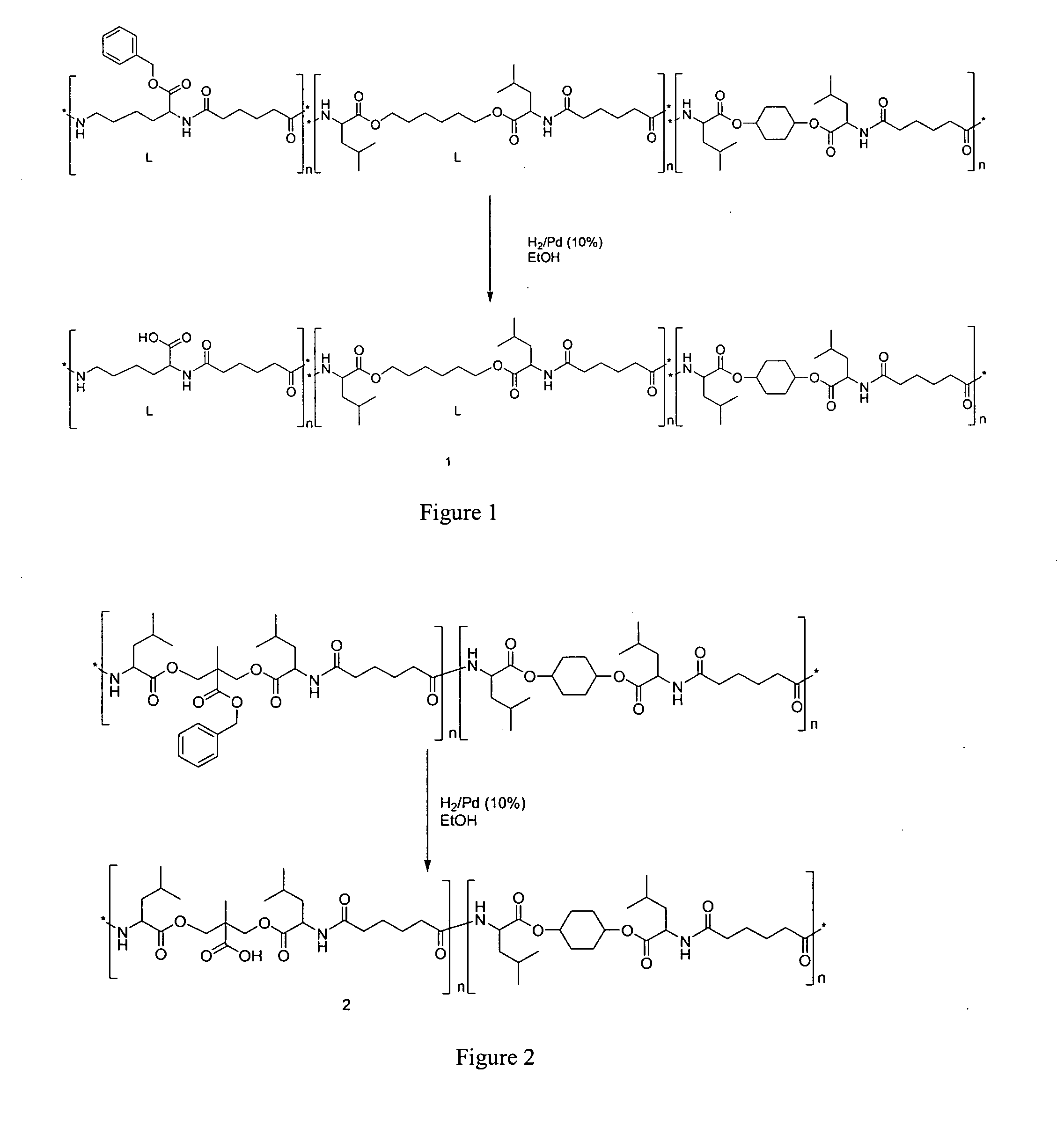 Polyester amide copolymers having free carboxylic acid pendant groups