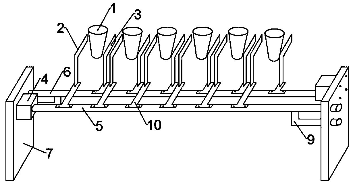 Extruding and air-exhausting device for yoghourt-filling clamping cup