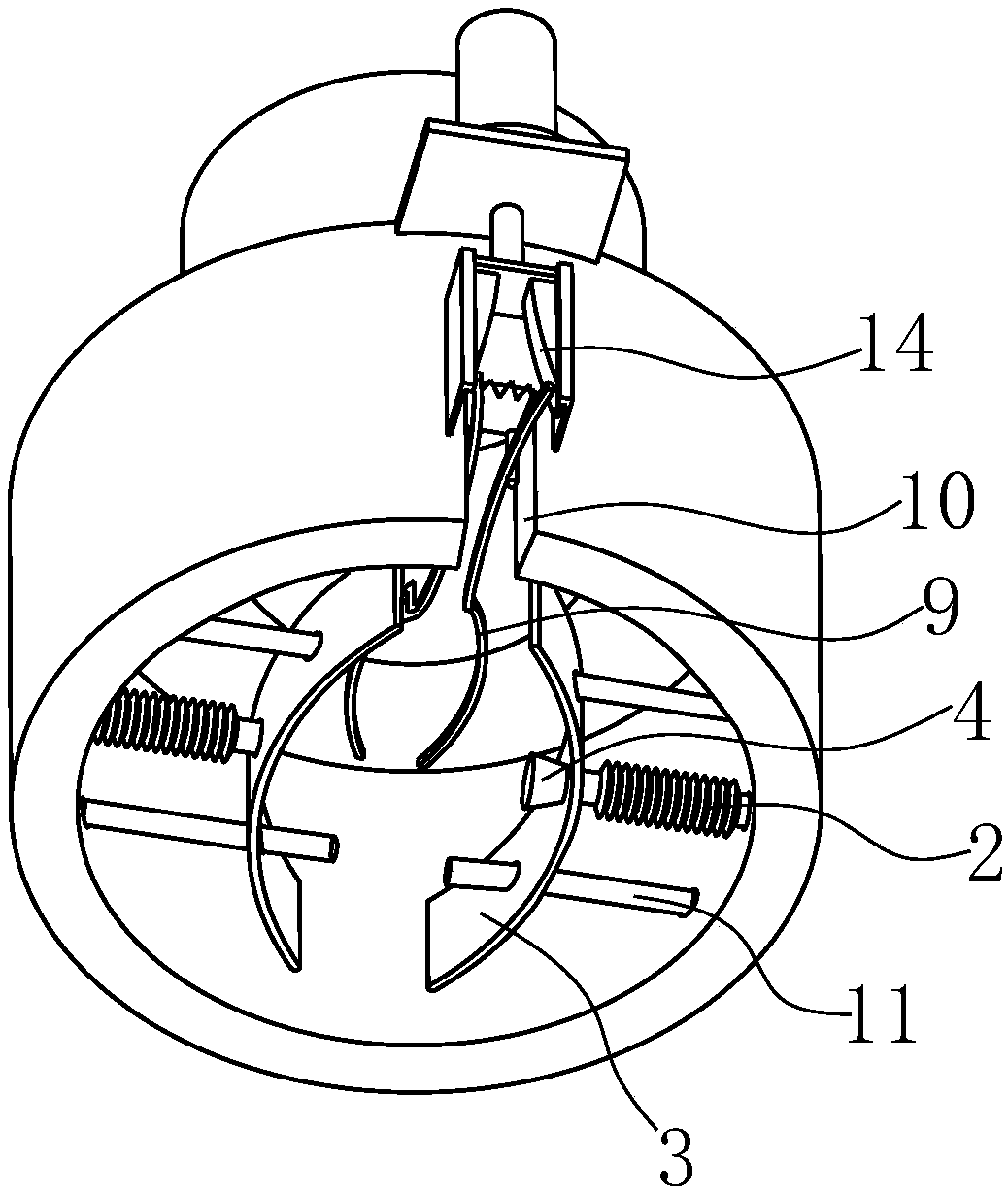 Self-clamping type medicine discharging device and use method thereof