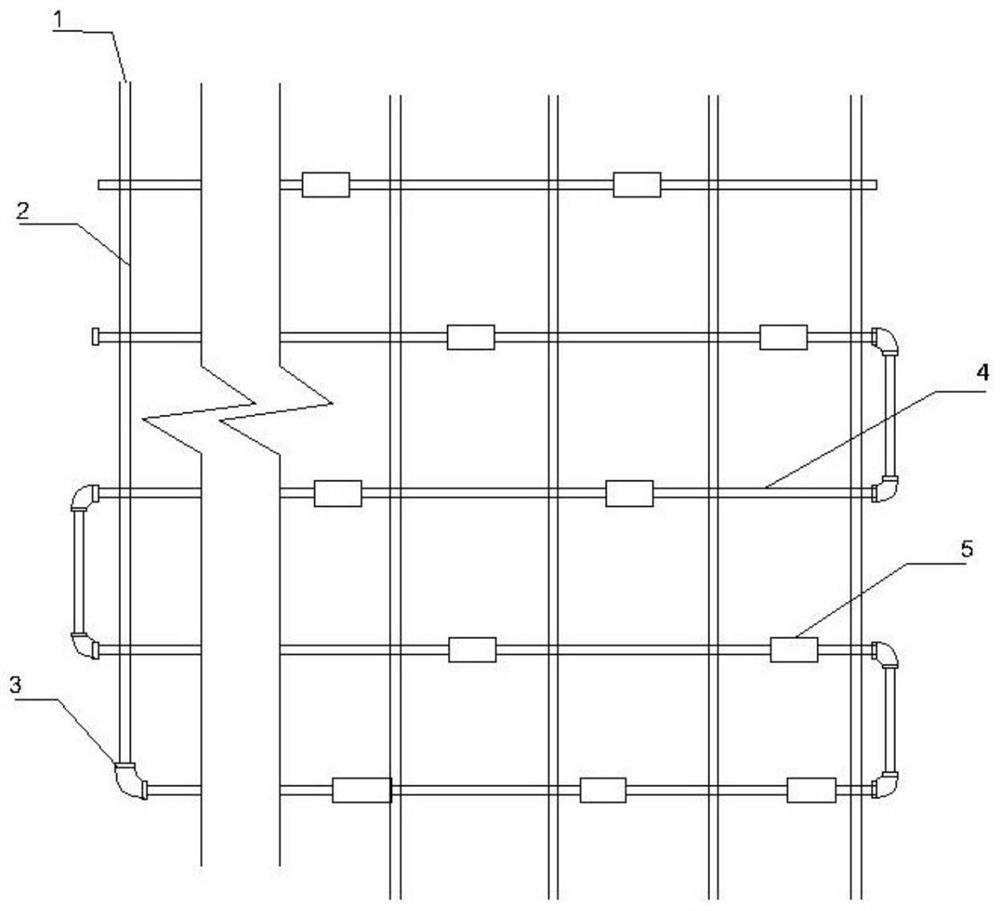 Mass concrete reinforcement support doubling as circulating water cooling system