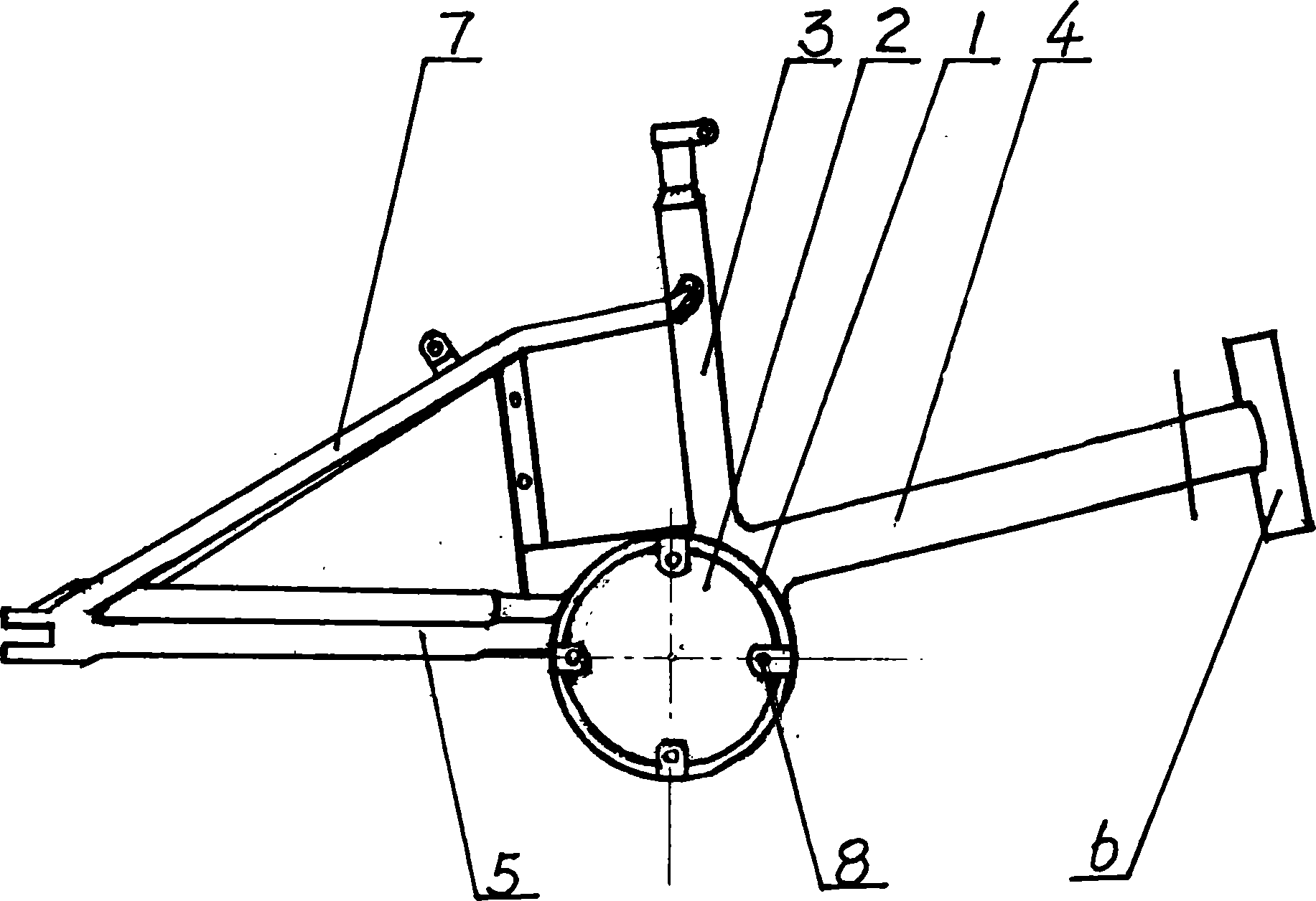 Electric cycle frame with motor