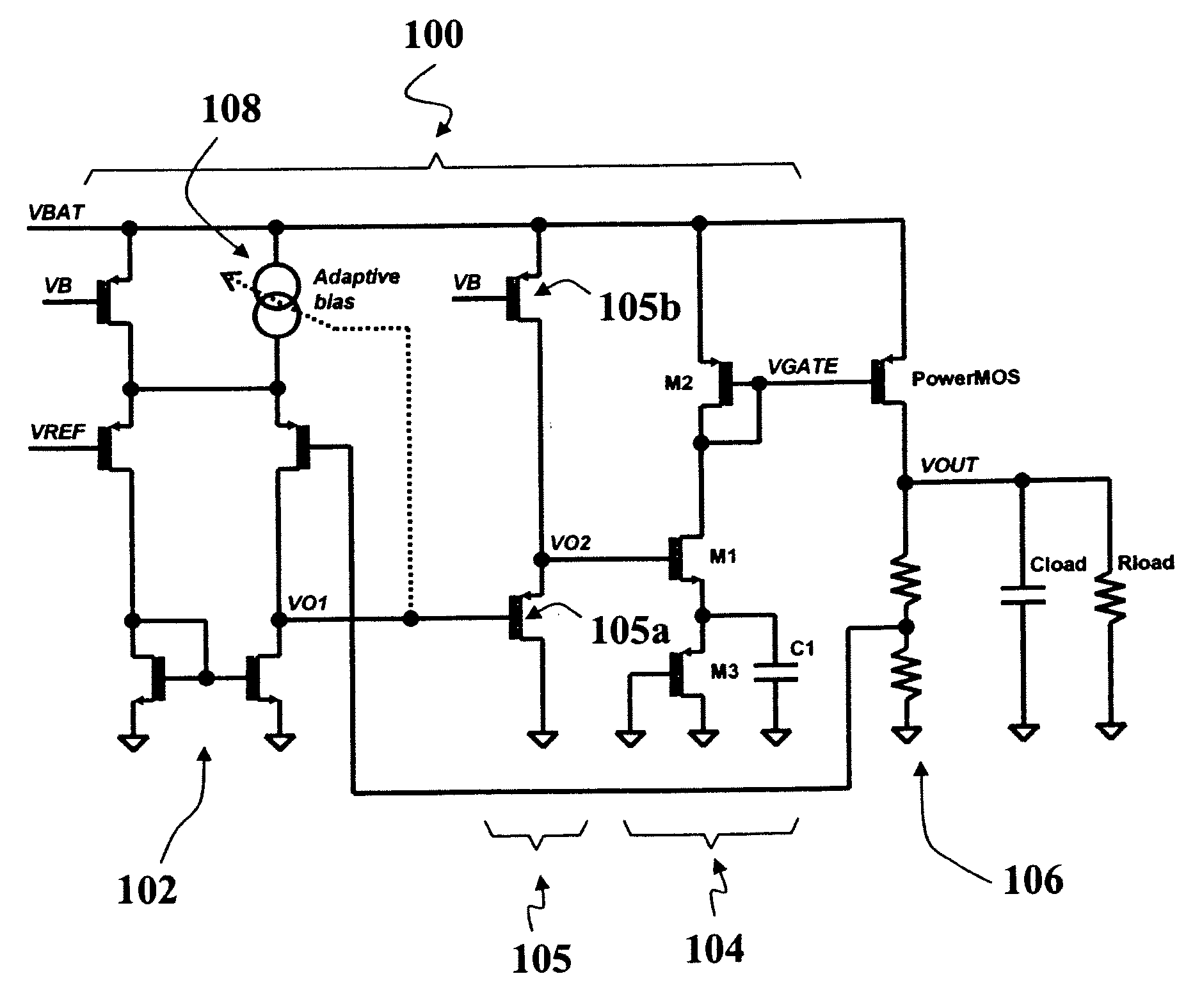 Enhanced efficiency low-dropout linear regulator and corresponding method