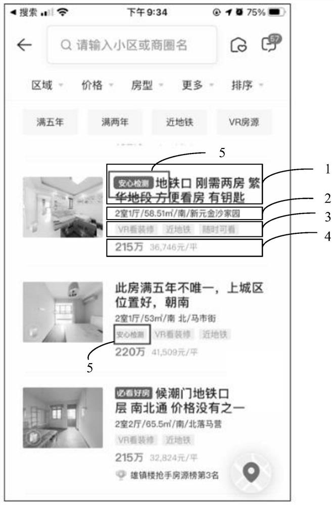 Housing resource information display method and determination method