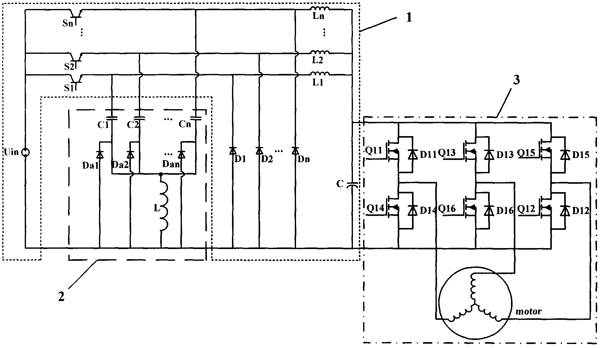 Front end buck convertor lossless buffer circuit for controlling superpower high-speed motor