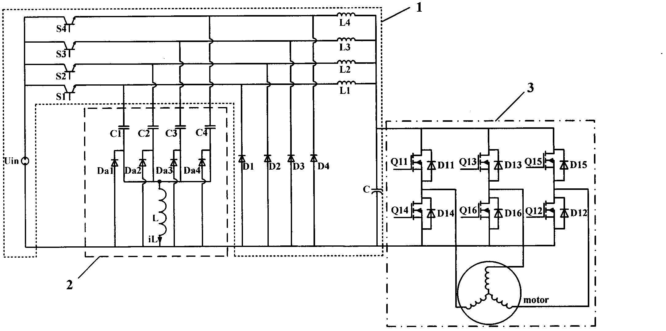 Front end buck convertor lossless buffer circuit for controlling superpower high-speed motor