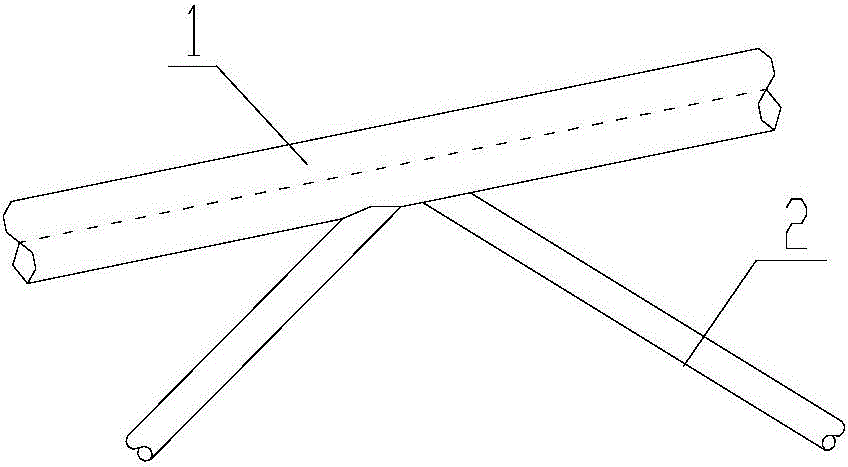 Truss string structure internally provided with inclined guy ropes