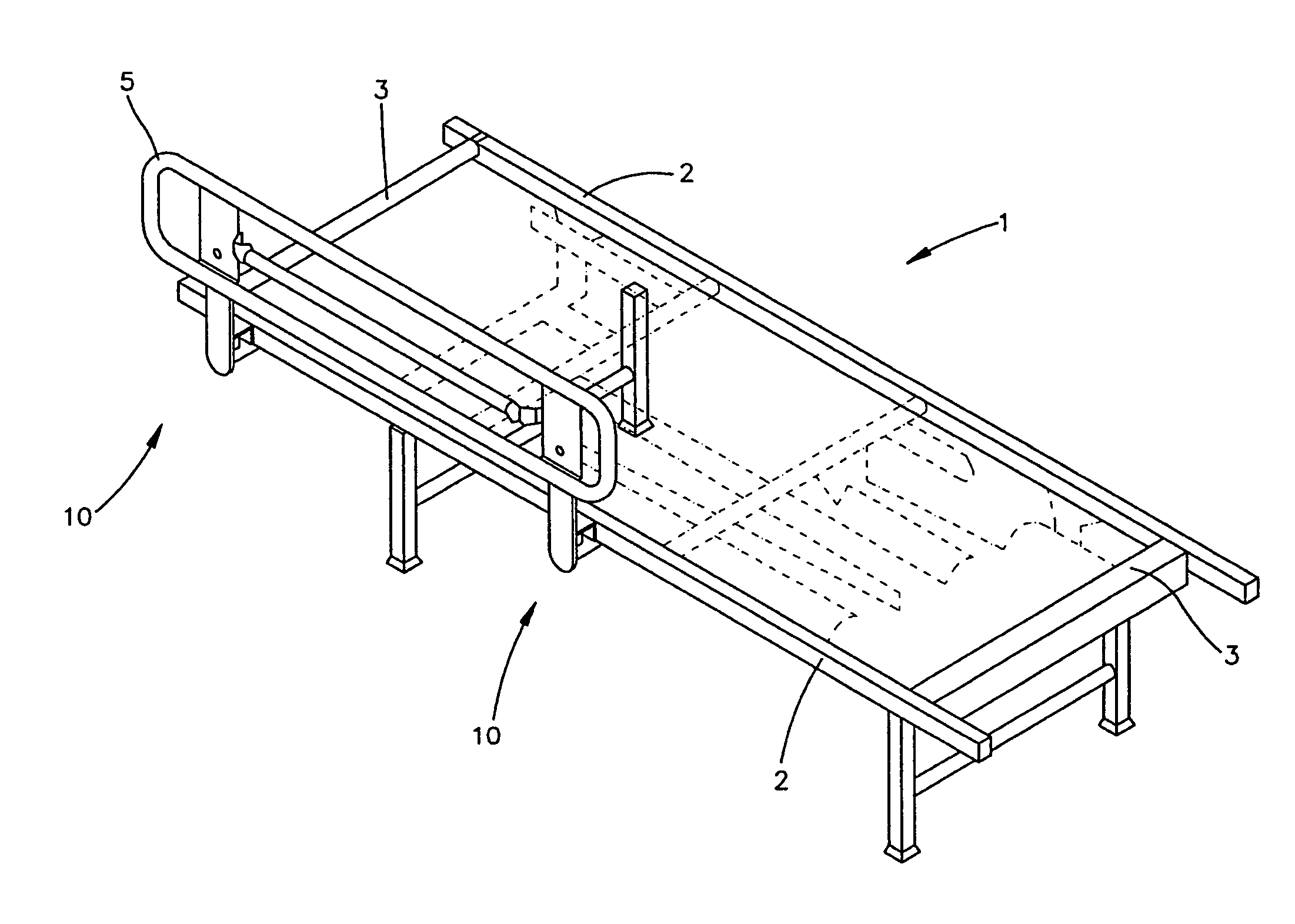 Bed with anti-rattle mechanism for a bed rail