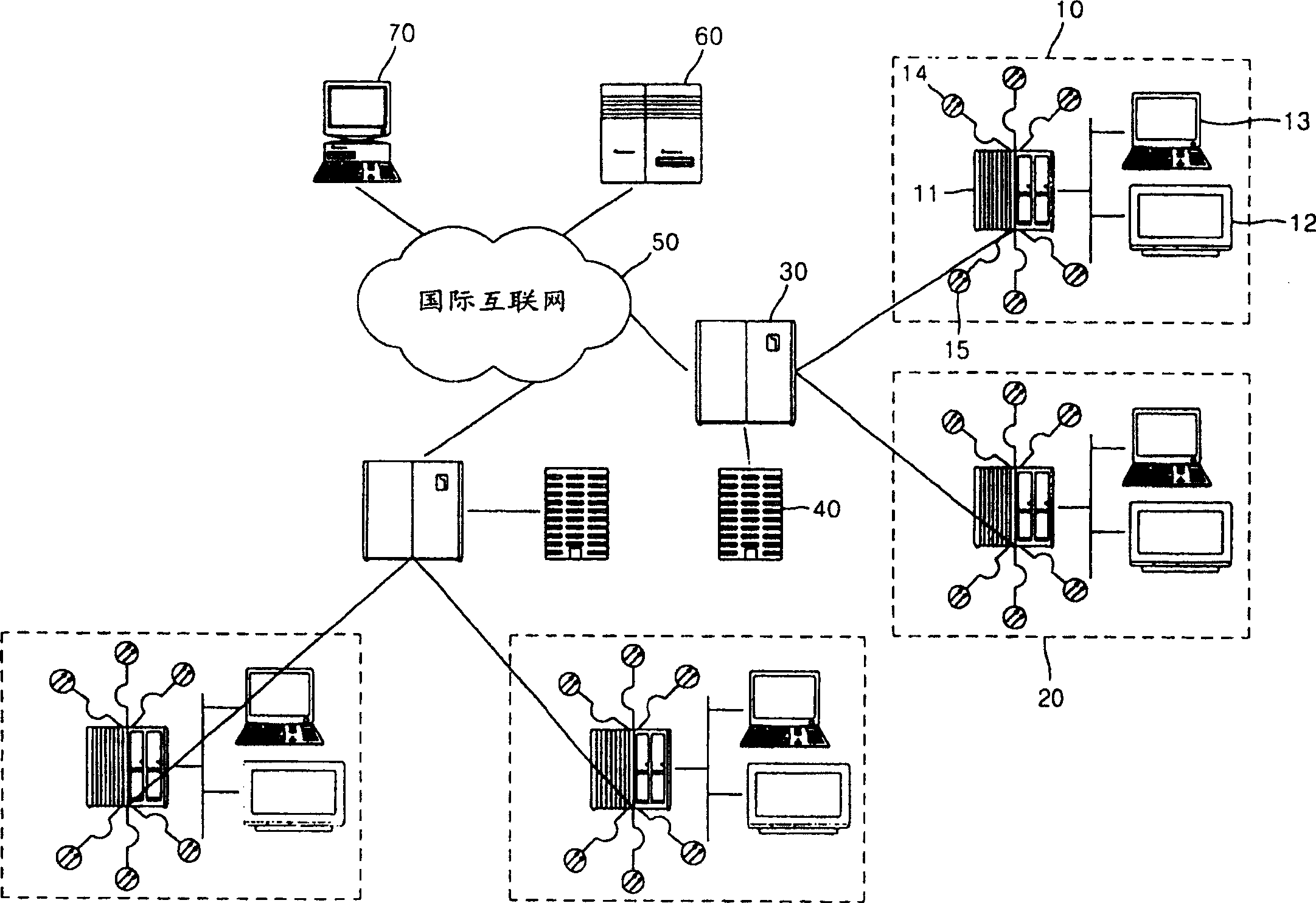 Remote control system and method for domestic network