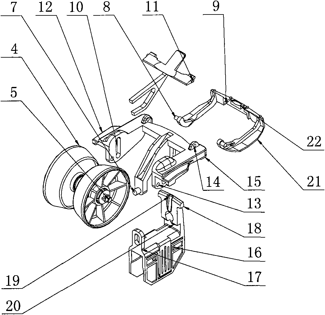 Conveying, turning and unloading device used for fruit grading