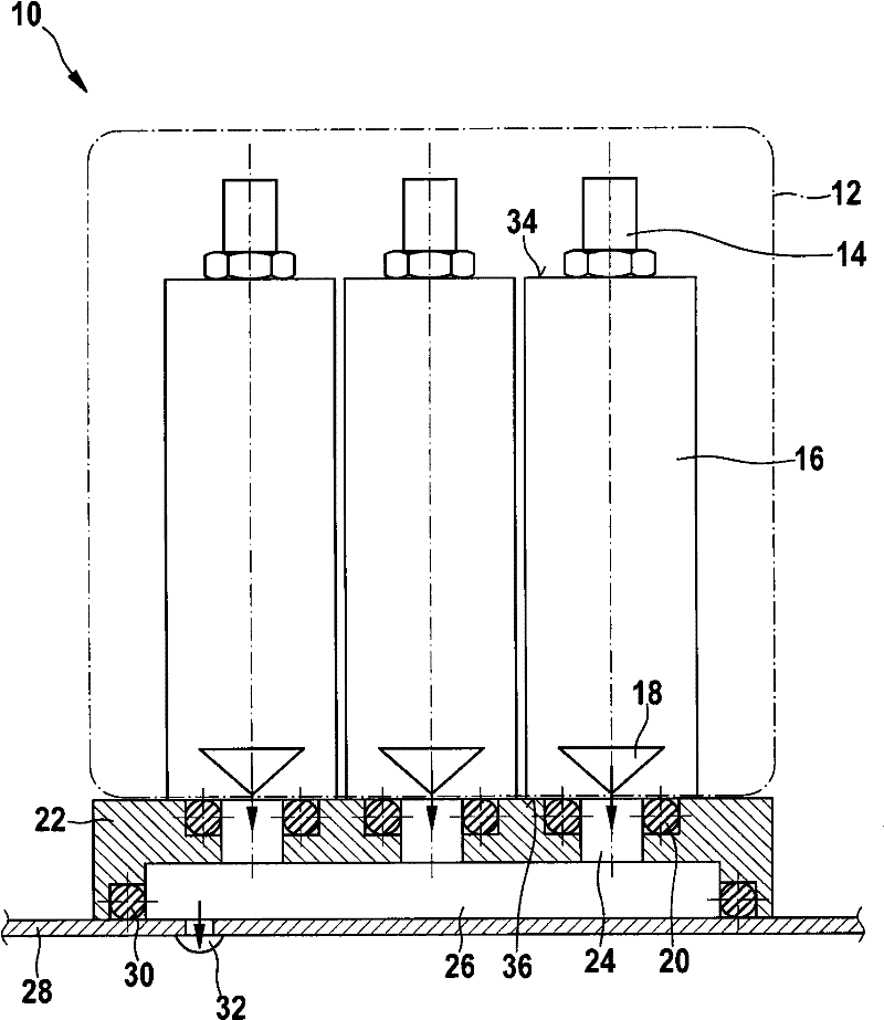 Battery with degassing system and method for dissipating emerging substances