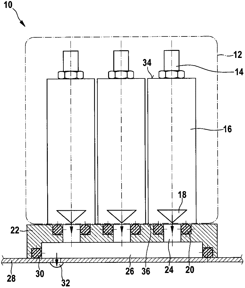 Battery with degassing system and method for dissipating emerging substances