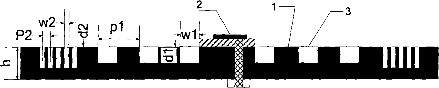 Two-dimensional groove directed microstrip paster antenna