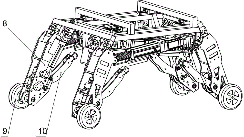 Wheel-leg composite type four-leg robot