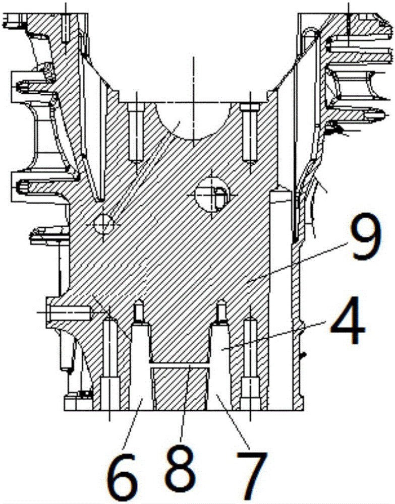 Engine cylinder body casting sand core and method for casting cylinder body through casting sand core