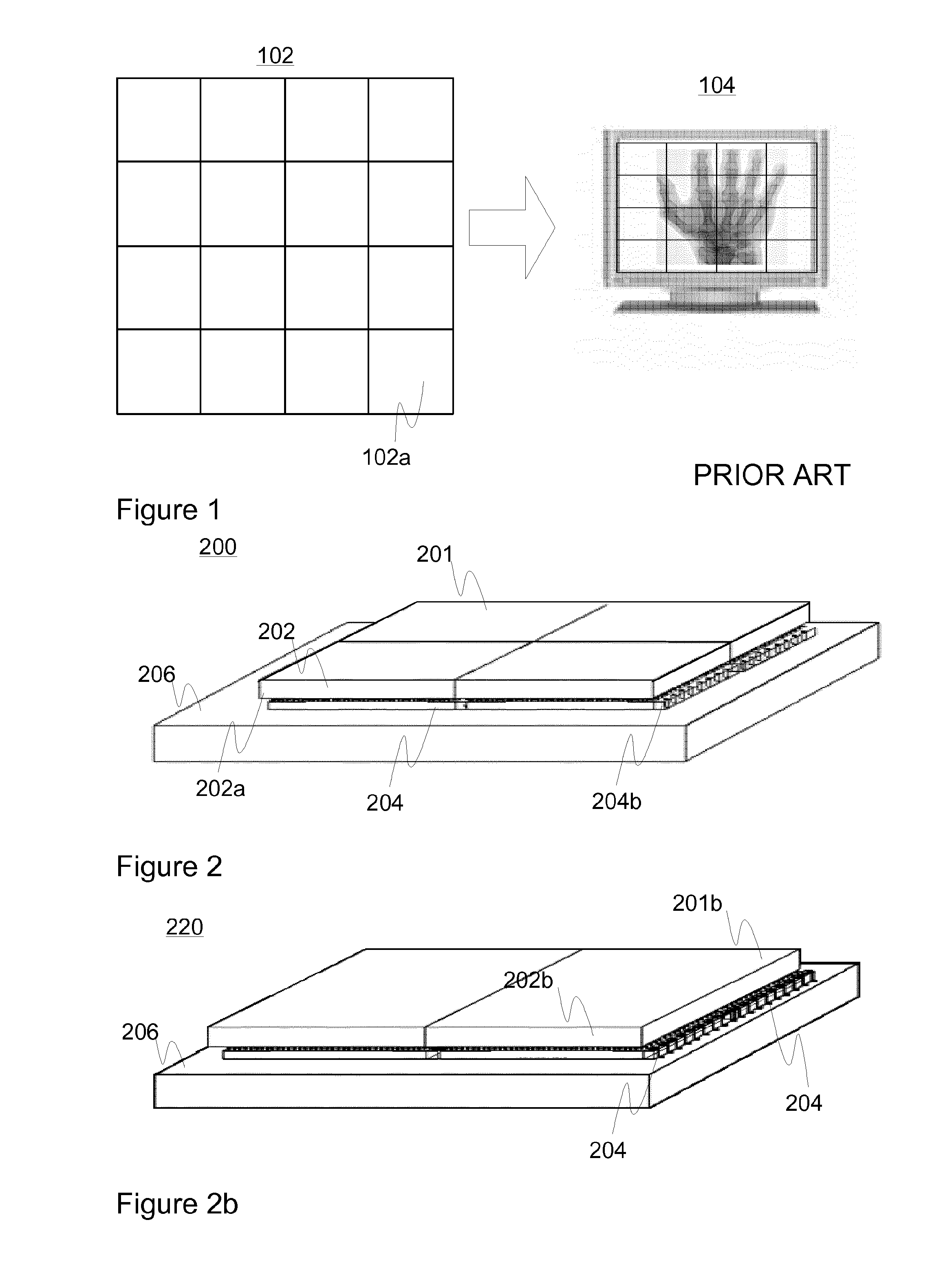 Detector structure for imaging applications and related method of manufacture