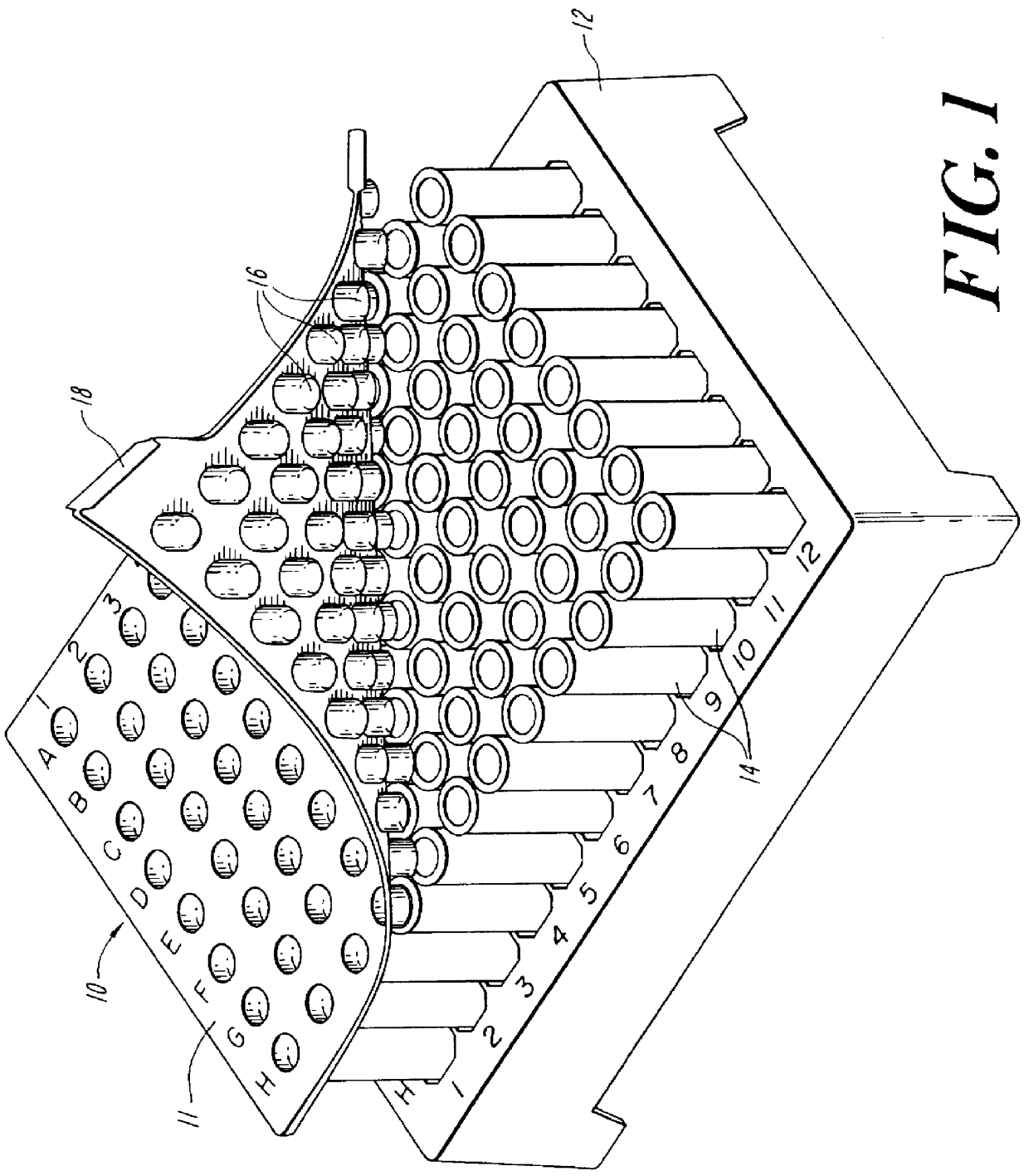 Closure device for laboratory receptacles
