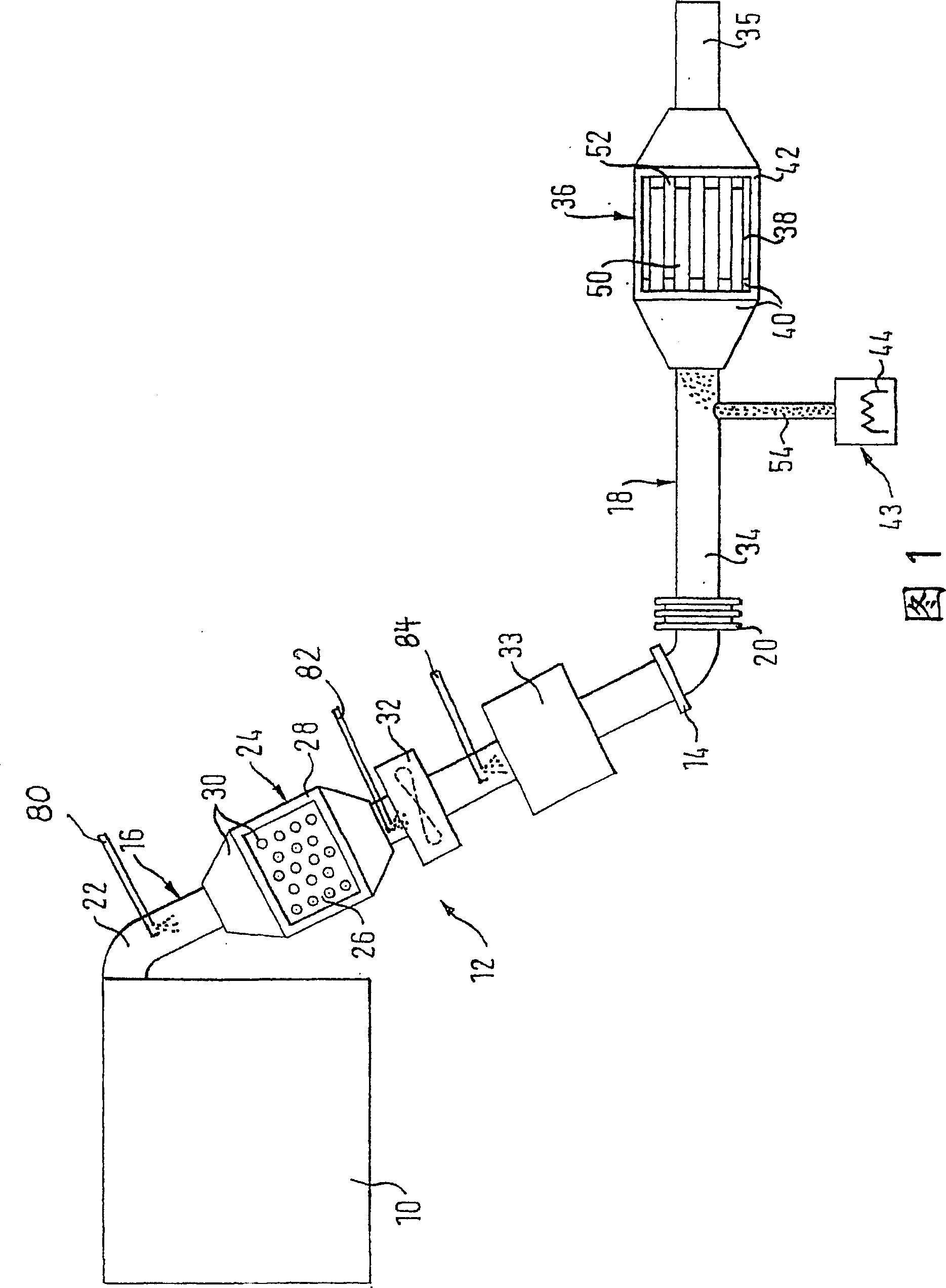 Exhaust gas system of a motor vehicle with a diesel engine