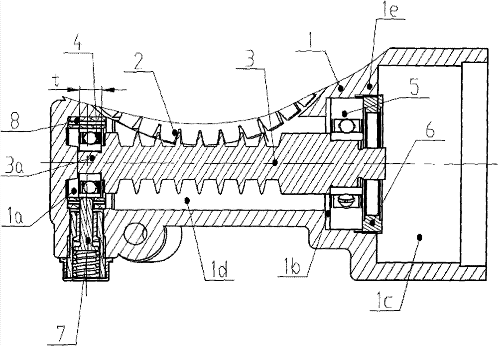 Automatic clearance adjusting mechanism for worm and gear of automobile electric power steering gear
