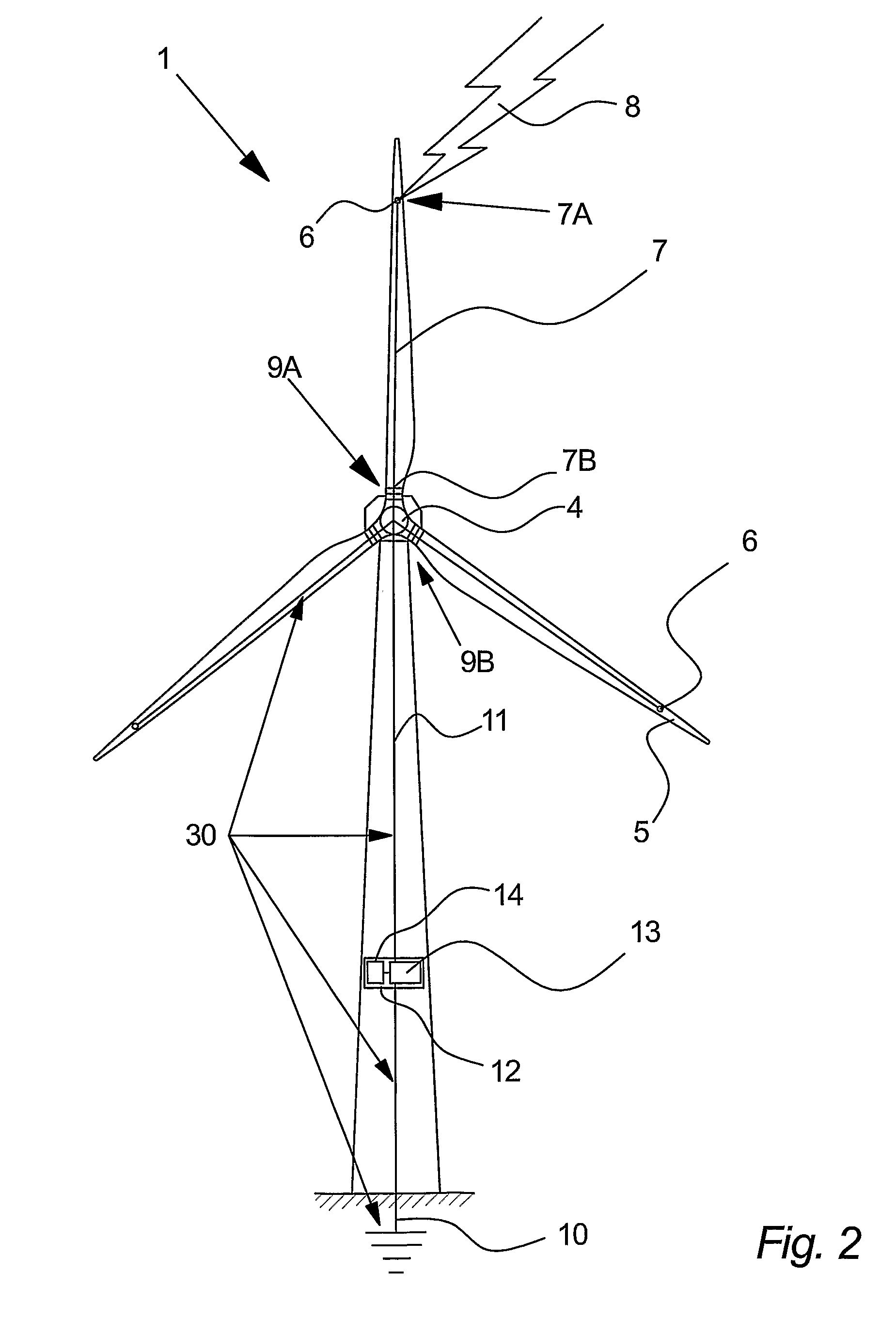 Method for detection of charge originating from lightning