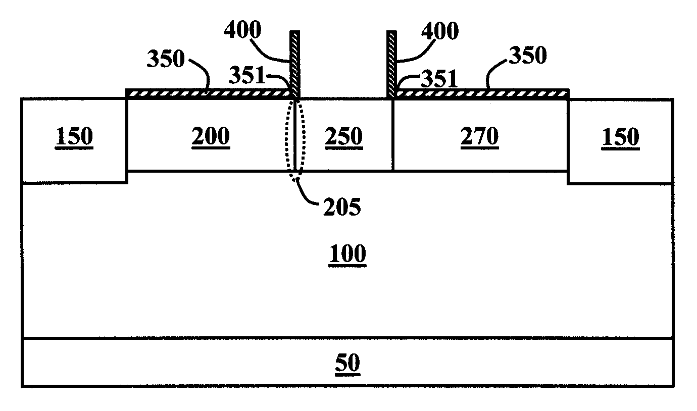 Method for creating a self-aligned SOI diode by removing a polysilicon gate during processing