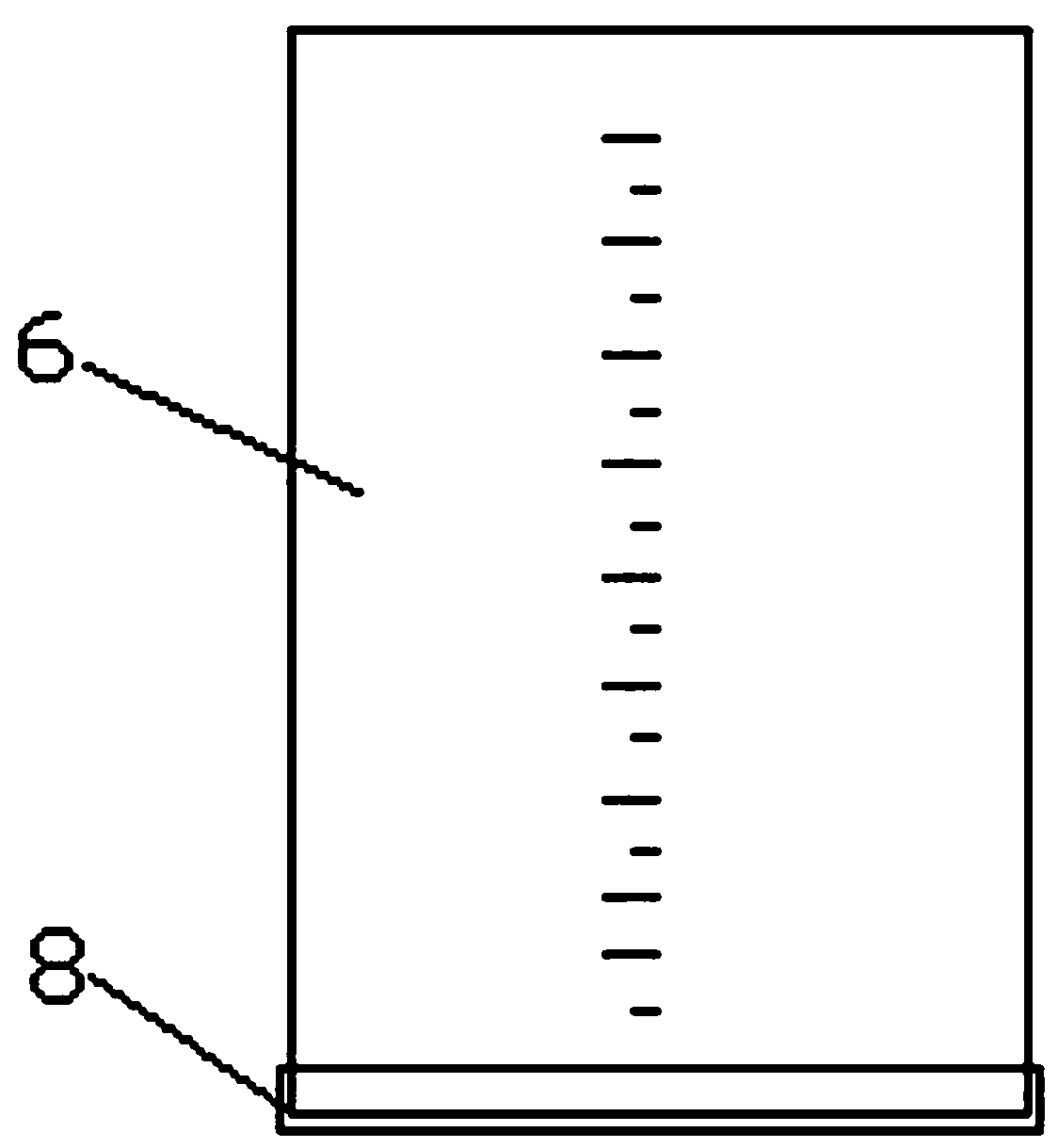 Test device and method for measuring void ratio of stone chippings test sample and controlling void ratio of stone chippings test sample