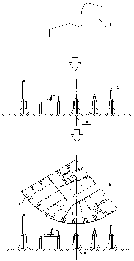 A construction method and device for pre-embedding ship bilge keel