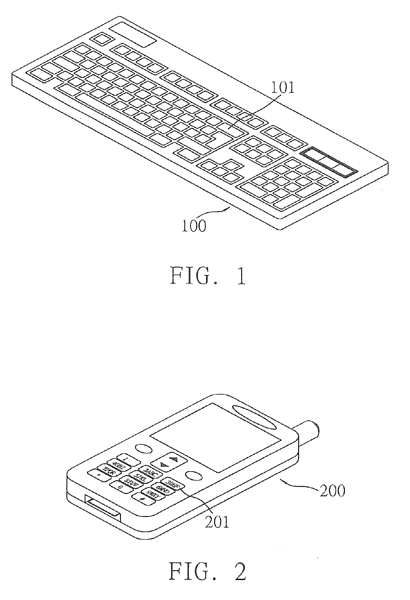 Input unit having three-dimensionally arranged keys for electronic device