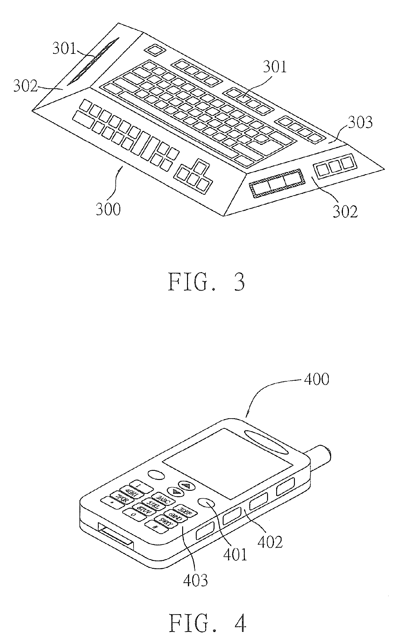 Input unit having three-dimensionally arranged keys for electronic device