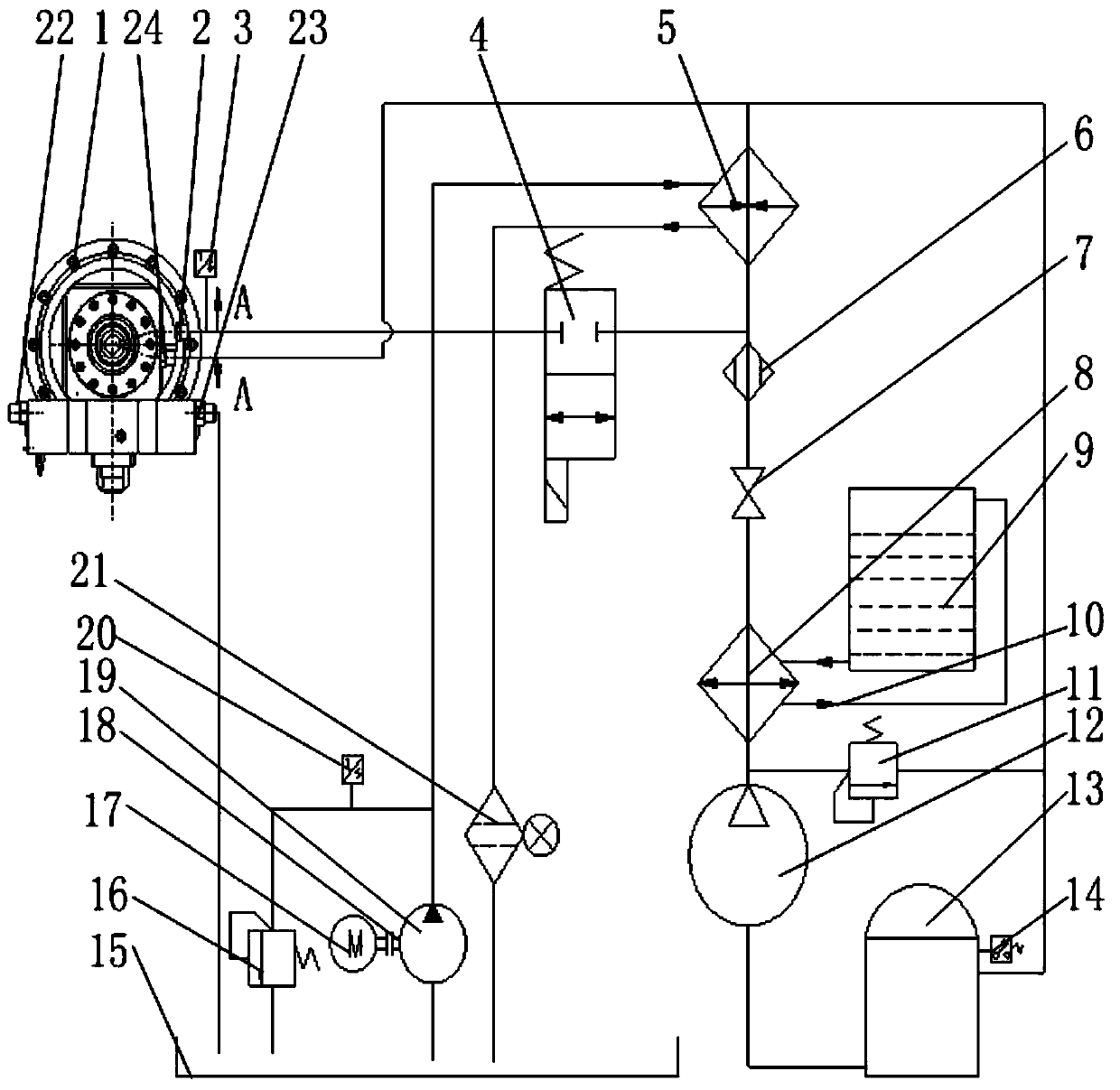 Dual cooling system suitable for large-displacement electro-hydraulic servo actuator