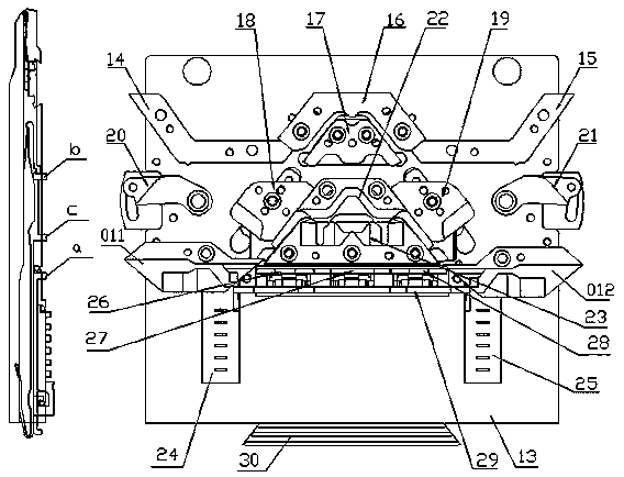 Knitting mechanism for computerized flat knitting machine and method