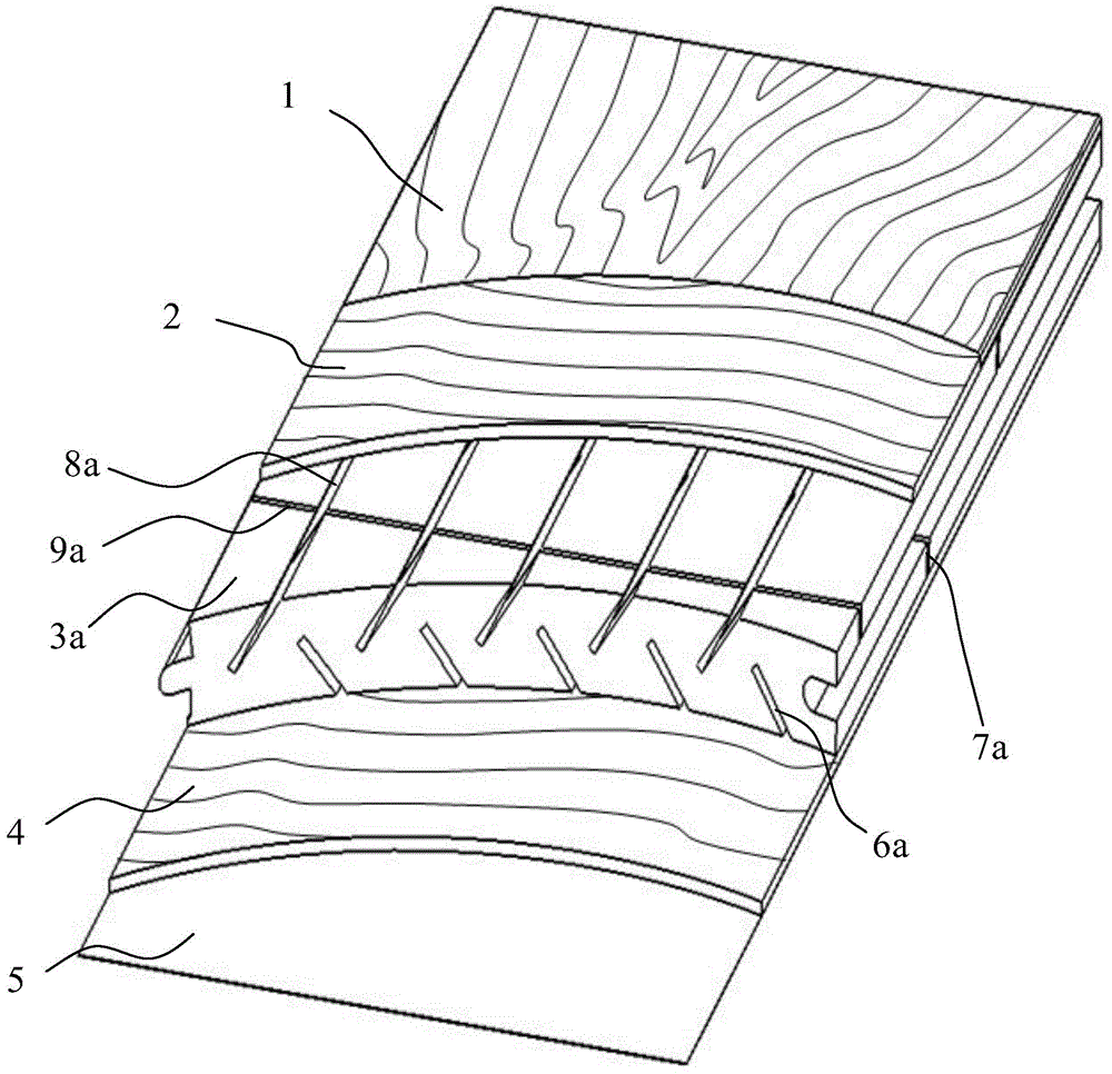 Grooved solid wood middle plate and composite board with same