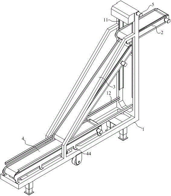 Variable-height conveying line