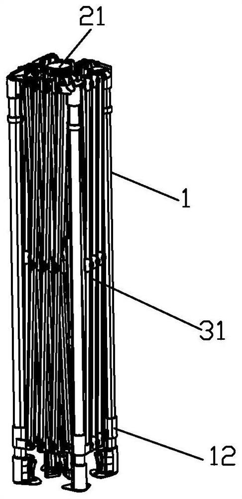 Awning frame with deployment holding mechanism