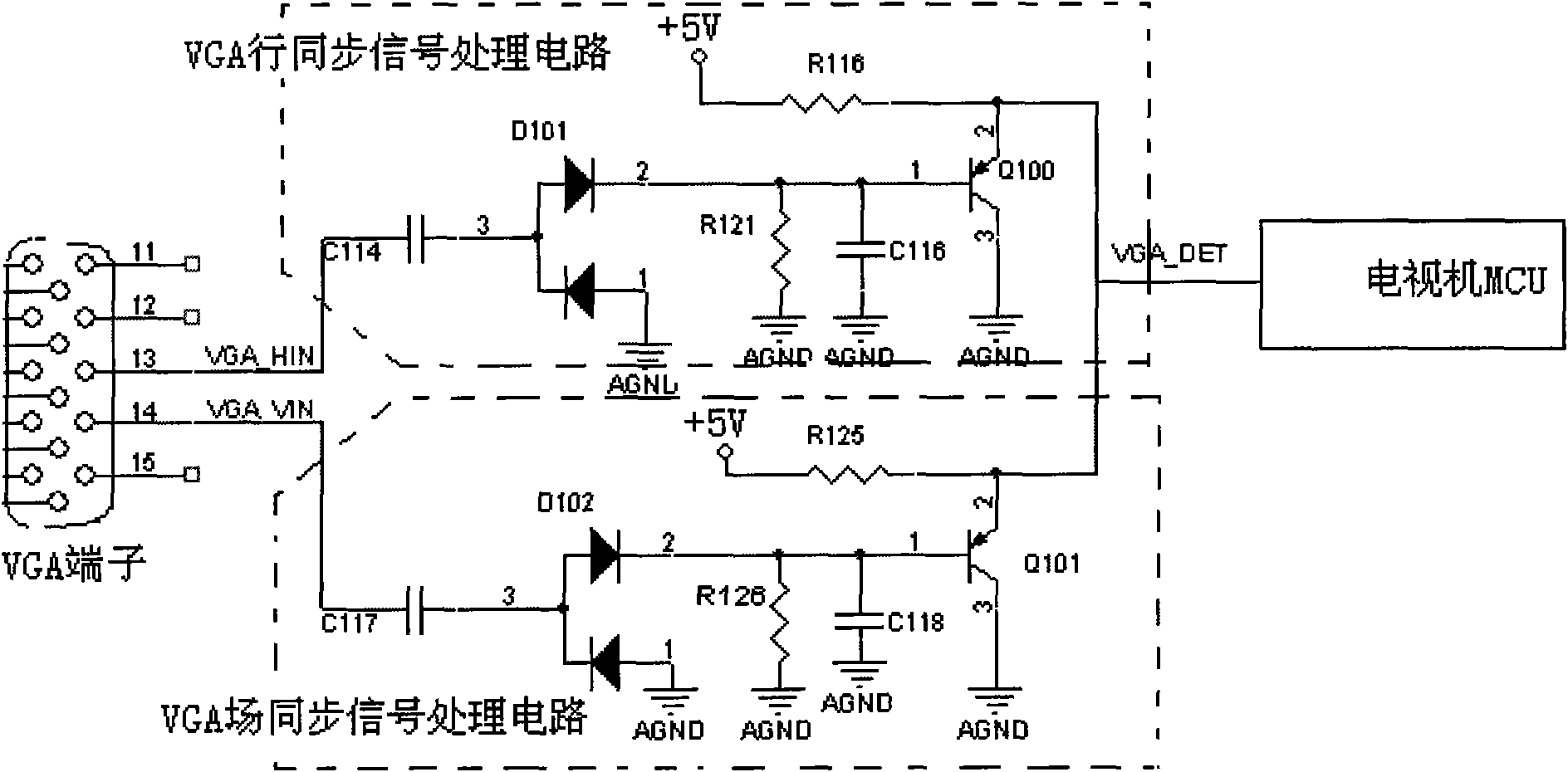 Signal detection device of VGA channel