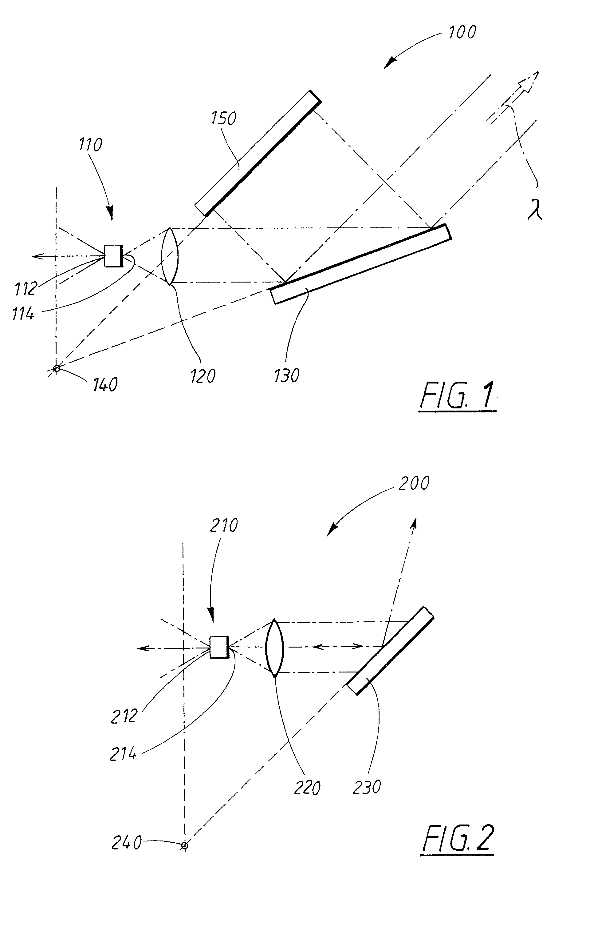 Device and method for tuning the wavelength of the light in an external cavity laser